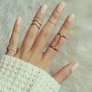 ✨Gold Midi Knuckle Rings Set NWOT✨